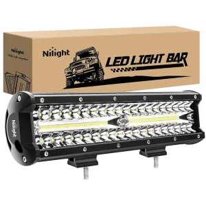 12 Inch 300W 30000LM Triple Row Spot/Flood Led Light Bar