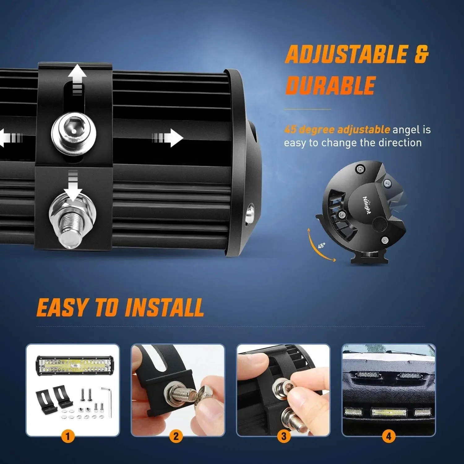 12 Inch 300W 30000LM Triple Row Spot/Flood Led Light Bar