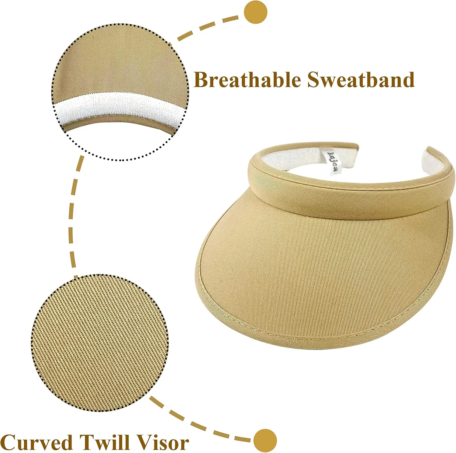 Cotton Visor Hat Women Men Clip-on Visors Hats Adjustable Outdoor Sports Golf Beach Wide Brim Sun Cap
