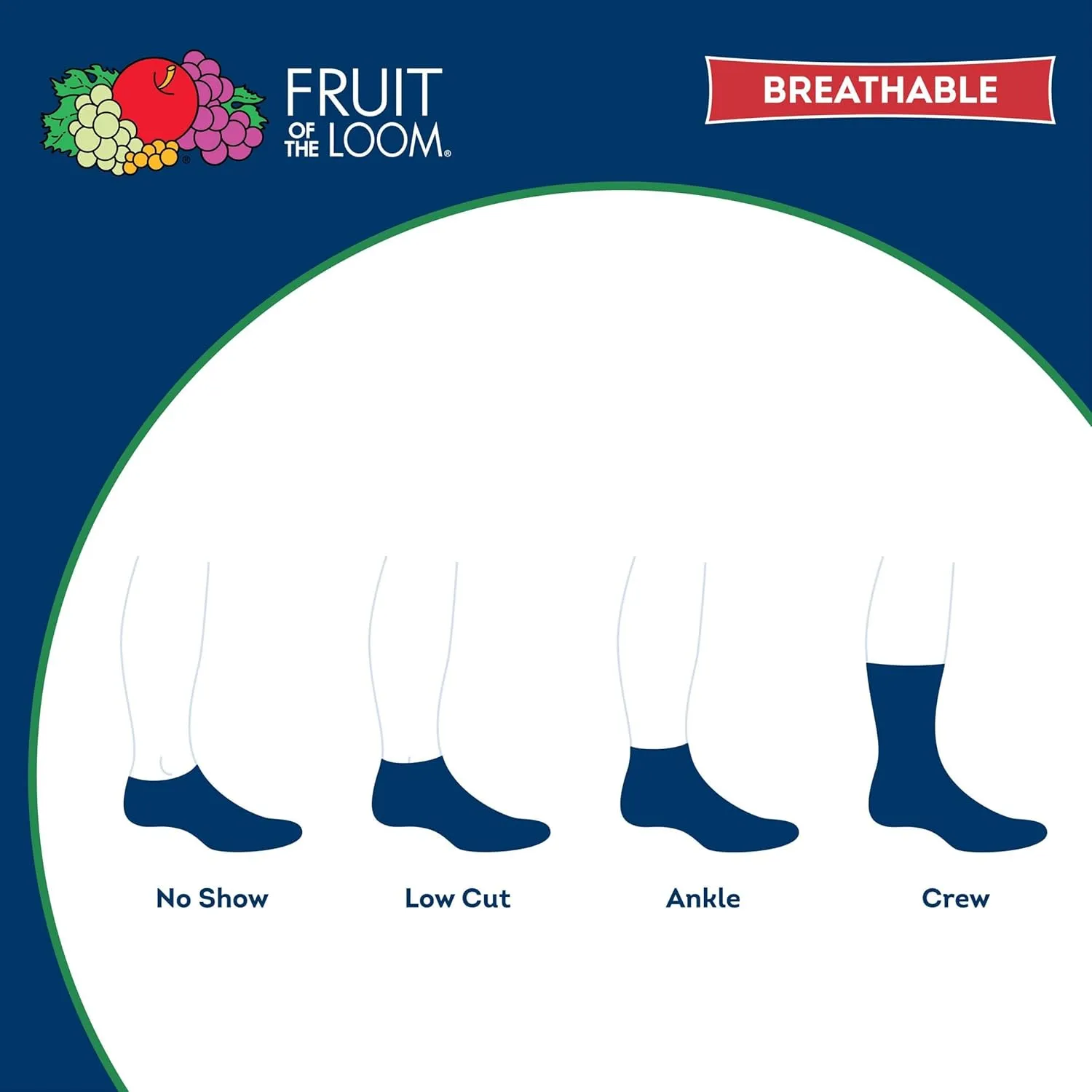 Fruit of the Loom Men's Breathable Performance Ankle Socks