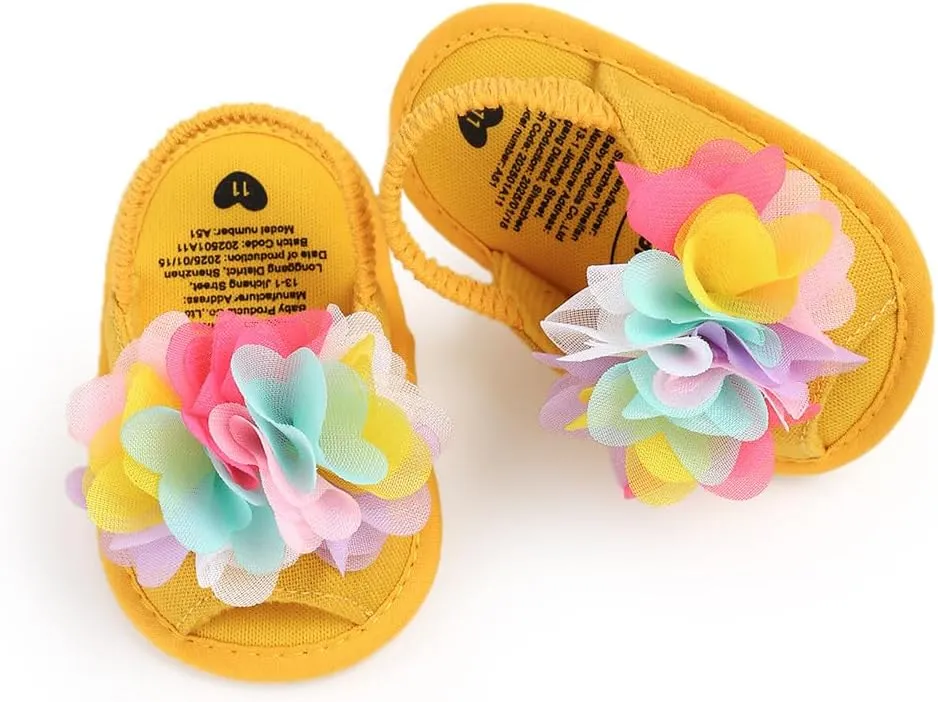 Infant Baby Boys Girls Sandals Summer Baby Wedding Dress Flat Shoes Newborn Crib Shoes First Walkers Prewalkers Shoes