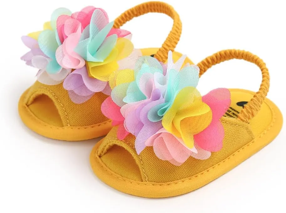 Infant Baby Boys Girls Sandals Summer Baby Wedding Dress Flat Shoes Newborn Crib Shoes First Walkers Prewalkers Shoes