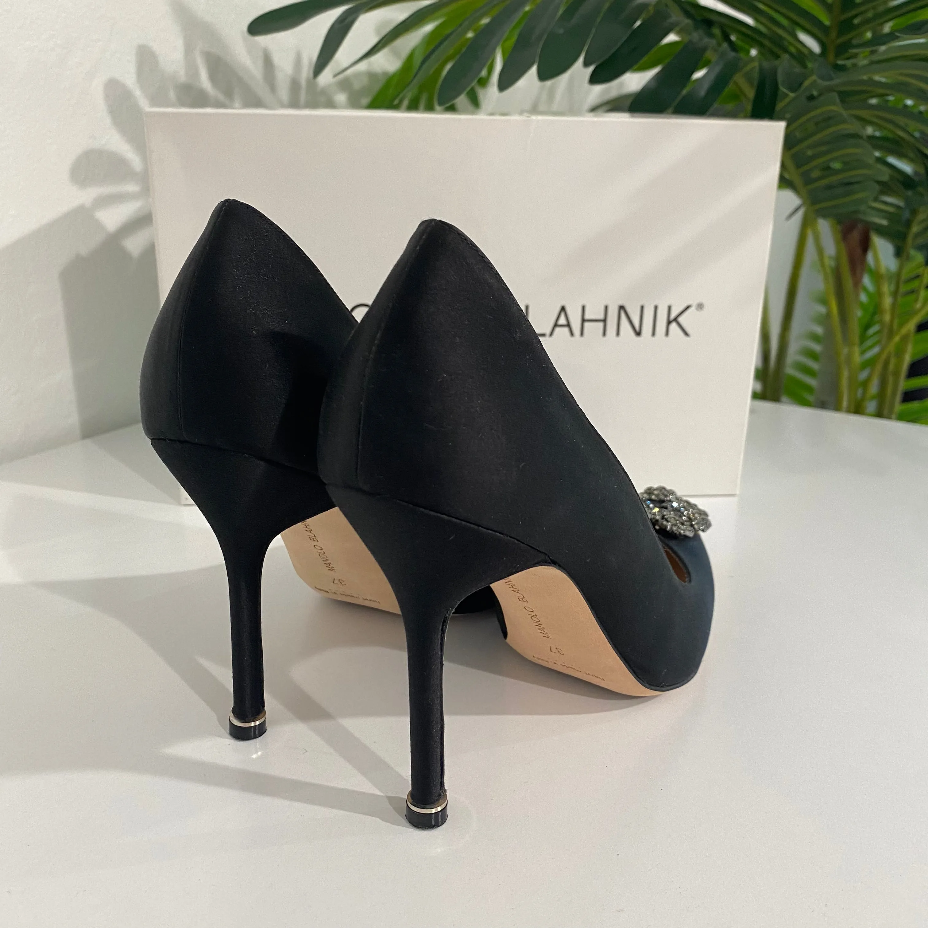 Manolo Blahnik Black Hangisi Heels