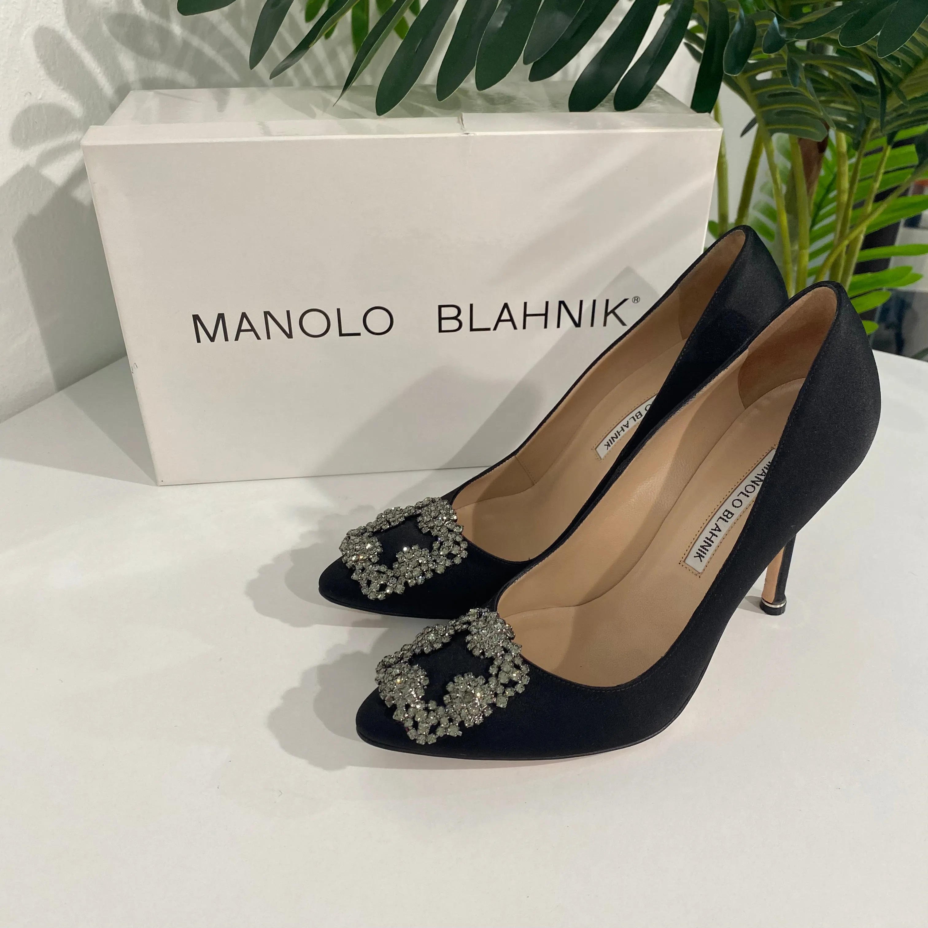 Manolo Blahnik Black Hangisi Heels