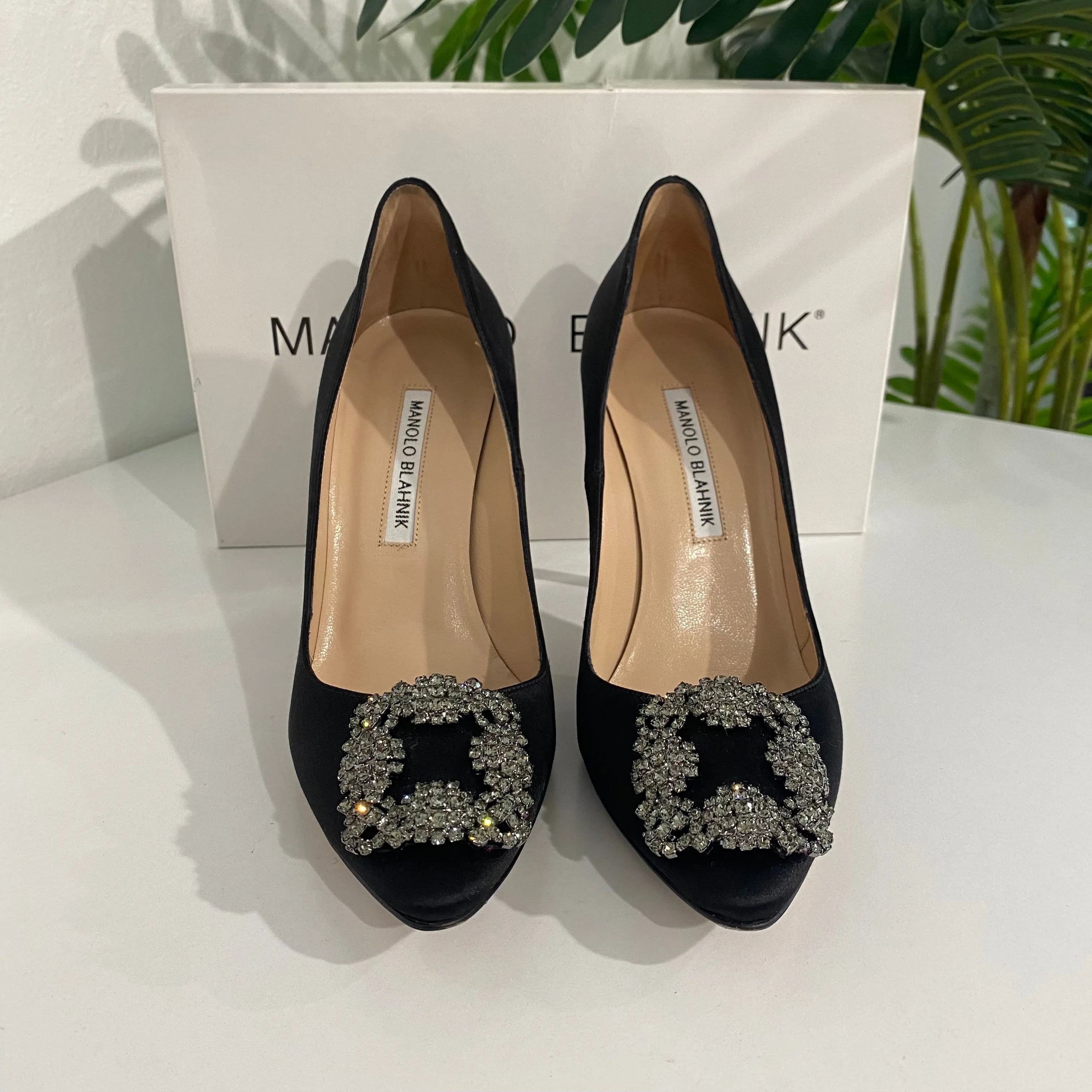 Manolo Blahnik Black Hangisi Heels