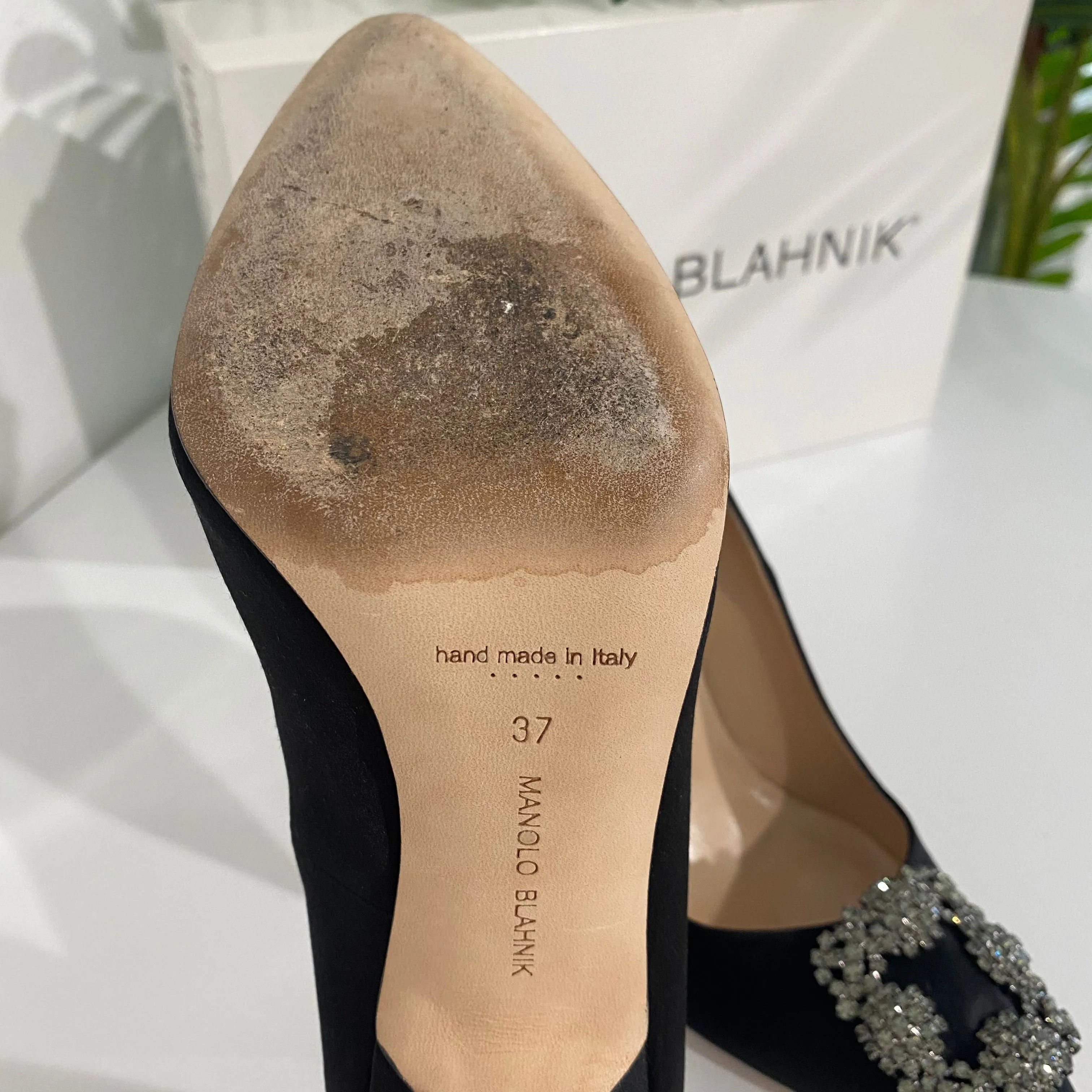 Manolo Blahnik Black Hangisi Heels