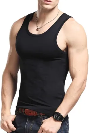 Men's Undershirts (Pack of 6) - Soft Cotton Blend, Tag Less A-Shirt Crew Neck - Comfortable Fit