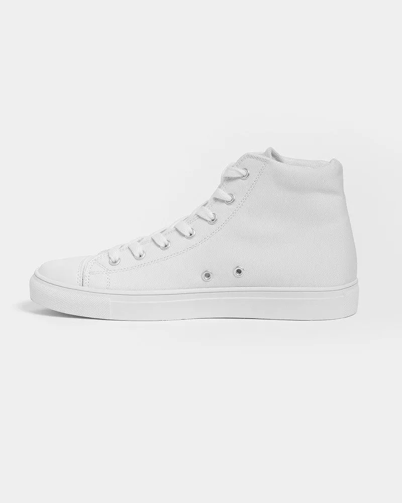 Pale White Men's High-top Canvas Sneakers | Men's | White | C0M0Y0K0