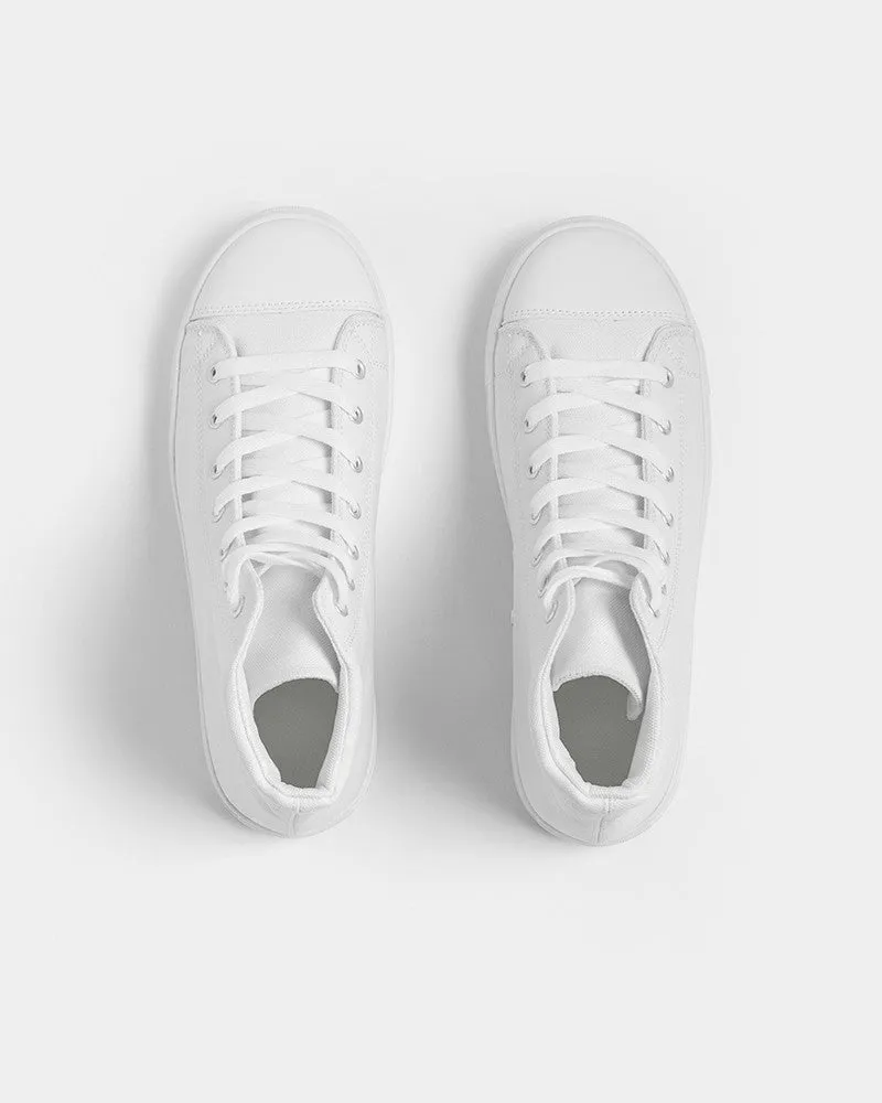 Pale White Men's High-top Canvas Sneakers | Men's | White | C0M0Y0K0
