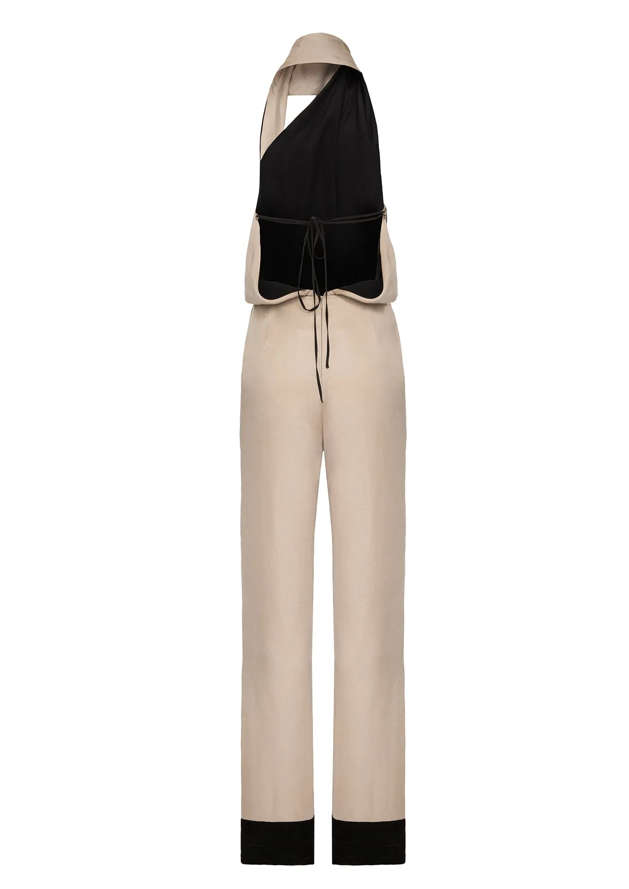 Scarf Open Back Cupro Jumpsuit