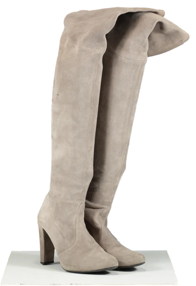 Stuart Weitzman Grey Highland Over-the-knee Suede Boots UK 4 EU 37 👠